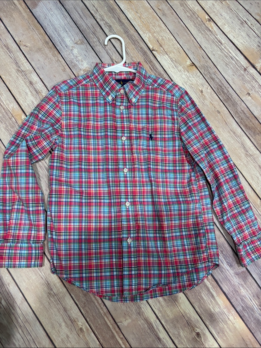Ralph Lauren Red & Green Plaid Button-Down Shirt